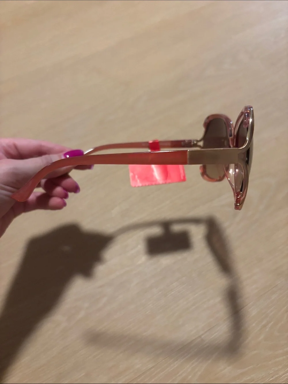 NWT Bob Mackie Oversized Coral & Gold Frame Sunglasses